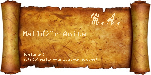 Mallár Anita névjegykártya