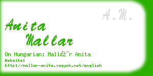 anita mallar business card